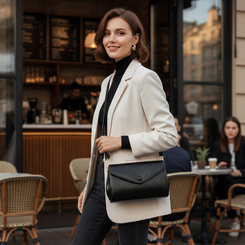 Luxe™ Aito Nahka Olkalaukku