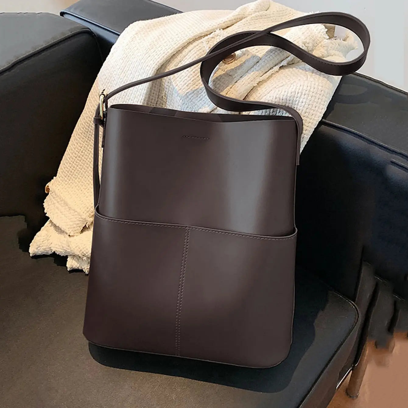 LuxeCarry™ Pehmeä Nahkainen Olkalaukku