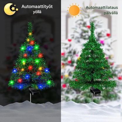 Aurinkokennolla toimivat joulukuusen valot