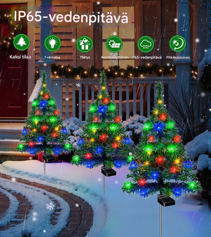 Aurinkokennolla toimivat joulukuusen valot