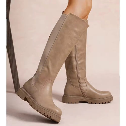 Naisten Joustavat Keinonahkaiset Polvisaappaat – Tyylikkäät ja Mukavat Ortopediset Saappaat