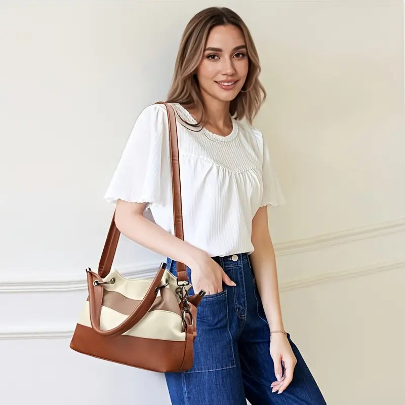 RetroVibe™ Raidallinen Olkalaukku