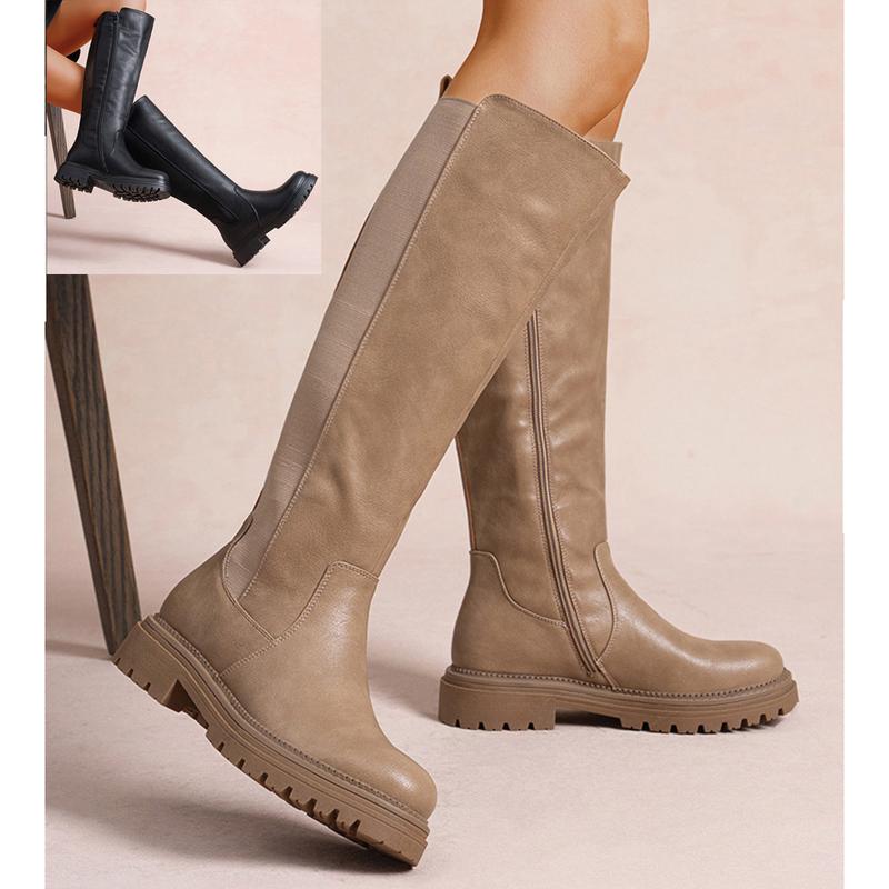 Naisten Joustavat Keinonahkaiset Polvisaappaat – Tyylikkäät ja Mukavat Ortopediset Saappaat
